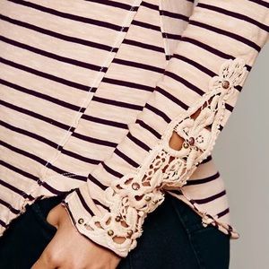 NWOT Free People hard candy cuff striped top